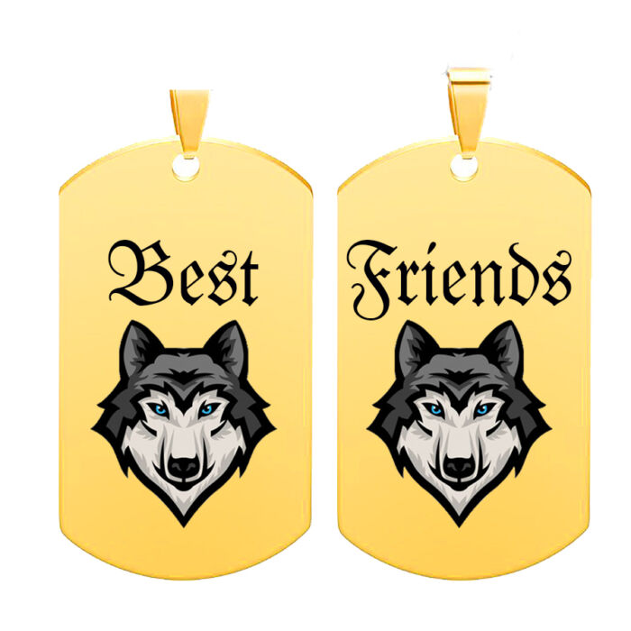 Best Friends farkasos páros medál láncra, vagy kulcstartóra (többféle)